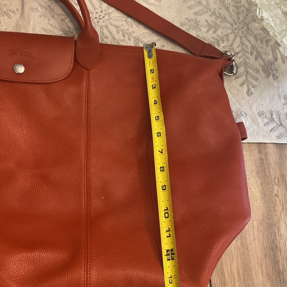 🌾Longchamp Rich Orange 🌾XLarge Leather Travel ✈️ Bag🌾 - Picture 13 of 17